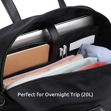 16" Carry on Overnight Bag, Travel Tote Weekender Bag with Trolley Sleeve, Cabin Weekend Duffle Bag for Men Women 20L