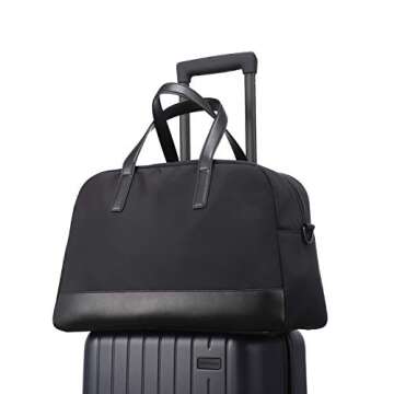 16" Carry on Overnight Bag, Travel Tote Weekender Bag with Trolley Sleeve, Cabin Weekend Duffle Bag for Men Women 20L