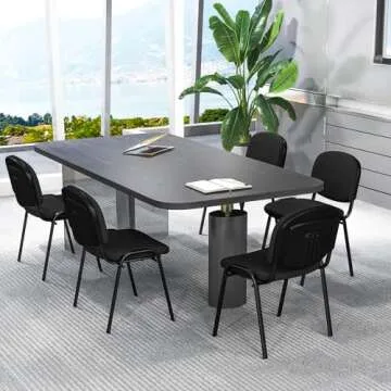 Giantex Set of 5 Conference Chair with Ergonomic Upholstered Seat, Protective Foot Pad, Elegant and ...