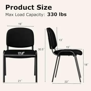 Giantex Set of 5 Conference Chair with Ergonomic Upholstered Seat, Protective Foot Pad, Elegant and Stackable Design for Home & Office, Waiting Room, Guest Room, 5 Pieces Reception Executive Chair Set