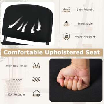 Giantex Set of 5 Conference Chair with Ergonomic Upholstered Seat, Protective Foot Pad, Elegant and Stackable Design for Home & Office, Waiting Room, Guest Room, 5 Pieces Reception Executive Chair Set