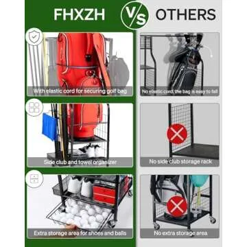 Organize Your Golf Gear with FHXZH Golf Bag Rack