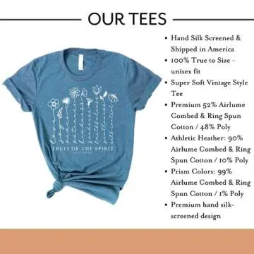 Love in Faith | Fruit of The Spirit | Christian T-Shirts for Women | Faith-Based Apparel | Christian Gifts (US, Alpha, 3X-Large, Regular, Regular, Heather Deep Teal)