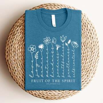 Love in Faith | Fruit of The Spirit | Christian T-Shirts for Women | Faith-Based Apparel | Christian Gifts (US, Alpha, 3X-Large, Regular, Regular, Heather Deep Teal)