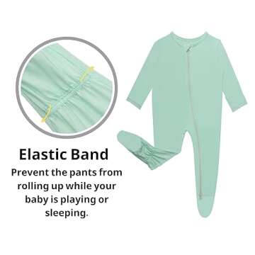 GUISBY Baby Footed Pajamas with Mittens - 6-12 Months