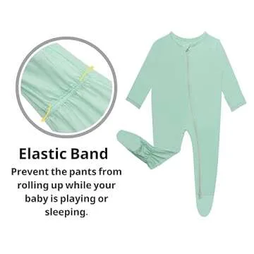 GUISBY Baby Footed Pajamas with Mittens - 6-12 Months