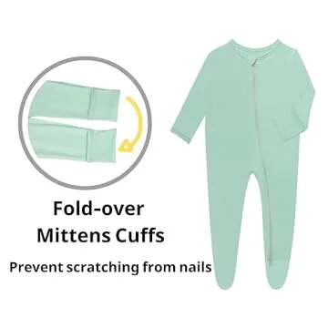GUISBY Baby Footed Pajamas with Mittens - 6-12 Months