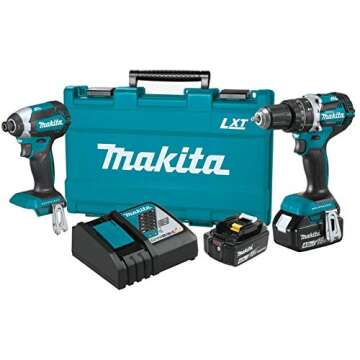 Makita XT269M 18V LXT Lithium-Ion Brushless Cordless 2-Pc. Combo Kit (4.0Ah), Blue