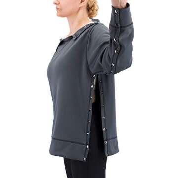 RENOVA MEDICAL WEAR Post Shoulder Surgery Sweatshirt - Men's - Women's - Unisex Sizing Black