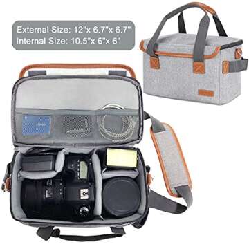 Endurax Waterproof Camera Backpack for Women and Men Fits 15.6 Laptop with Build-in DSLR Shoulder Photographer Bag (Gray)