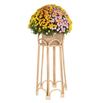 KOUBOO Rattan Loop Indoor Plant Stand, 26 inches, Natural Planter Brown