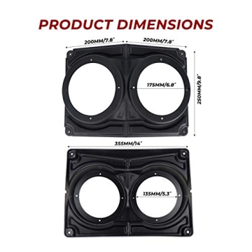 KEMIMOTO UTV Speaker Pod Enclosure for 6.5" Speakers