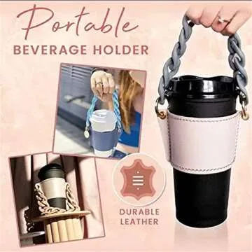 Luxury Leather Cup Holder for Stylish, Hands-Free Drinking