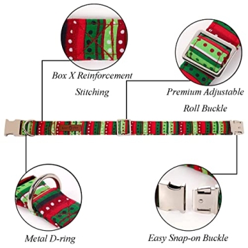Lionet Paws Christmas Dog Collar with Bowtie, Dog Bowtie Collar with Metal Buckle for Dogs, Adjustab...