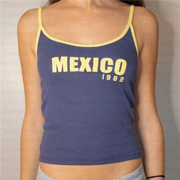 Hesaco Y2K Graphic Tees for Women - Brazil Baby Tees Grunge Sexy Baby Crop Tees (F,Small,Small)