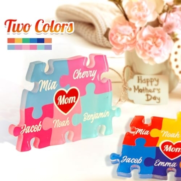 Personalized Heart Puzzle Gifts for Mom - Custom Family Keepsake
