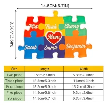 Personalized Heart Puzzle Gifts for Mom - Custom Family Keepsake