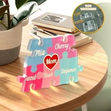 Personalized Heart Puzzle Gifts for Mom - Custom Family Keepsake