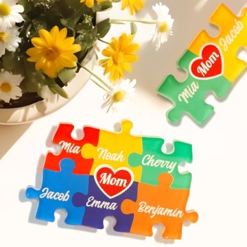 Personalized Heart Puzzle Gifts for Mom - Custom Family Keepsake