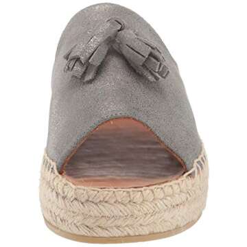 André Assous Women's Cameron Slide Sandal, Pewter Suede, 7 M US