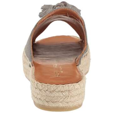 André Assous Women's Cameron Slide Sandal, Pewter Suede, 7 M US