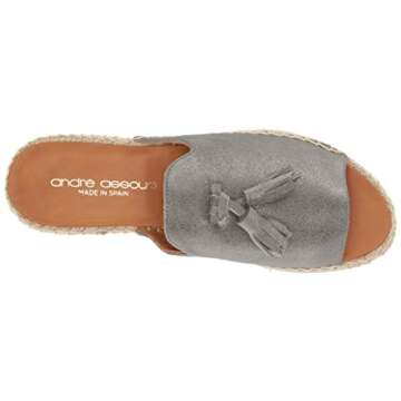 André Assous Women's Cameron Slide Sandal, Pewter Suede, 7 M US