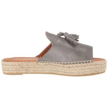 André Assous Women's Cameron Slide Sandal, Pewter Suede, 7 M US