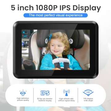 Itomoro Baby Car Mirror,HD Dual Channel with 2 IR Night Vision Camera, 5 Mins Easy Installation Baby Car Mirror Clear Car Baby Camera for Rear Facing Seat Backseat