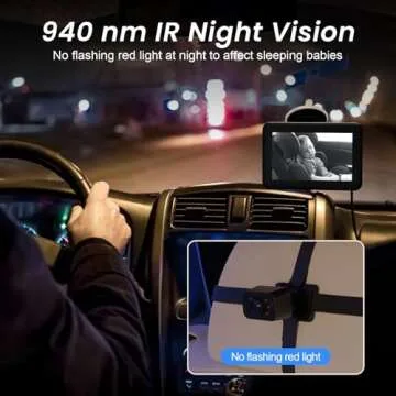Itomoro Baby Car Mirror,HD Dual Channel with 2 IR Night Vision Camera, 5 Mins Easy Installation Baby Car Mirror Clear Car Baby Camera for Rear Facing Seat Backseat