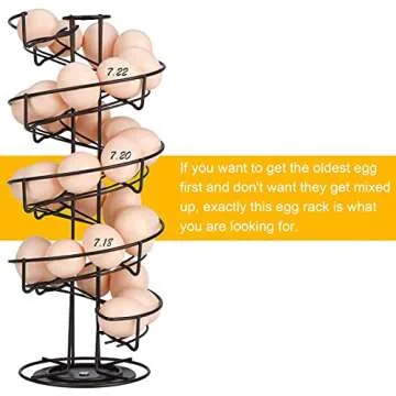 Toplife Spiral Design Metal Egg Skelter for Modern Kitchens