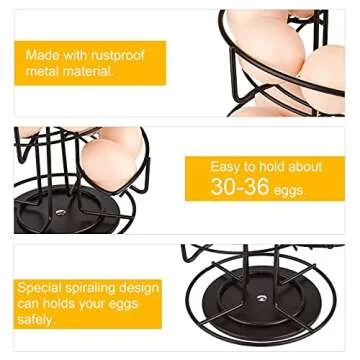 Toplife Spiral Design Metal Egg Skelter for Modern Kitchens