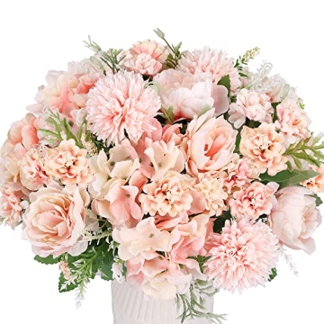 Whonline 3 Packs Pink Artificial Flowers for Home Decor
