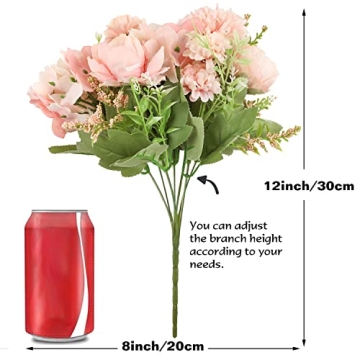 Whonline 3 Packs Pink Artificial Flowers for Home Decor