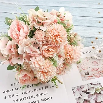 Whonline 3 Packs Pink Artificial Flowers for Home Decor