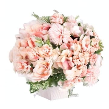Whonline 3 Packs Pink Artificial Flowers for Home Decor