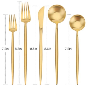 Matte Gold 20-Piece Silverware Set for Elegant Dining