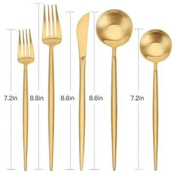 Matte Gold 20-Piece Silverware Set for Elegant Dining