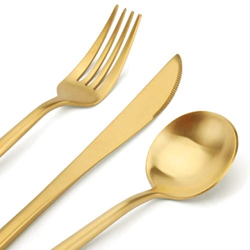 Matte Gold 20-Piece Silverware Set for Elegant Dining