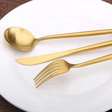 Matte Gold 20-Piece Silverware Set for Elegant Dining