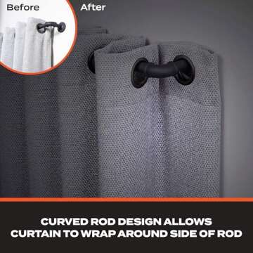 Sun Zero 3/4" Adjustable Blackout Curtain Rod, 36-66"