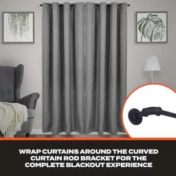 Sun Zero 3/4" Adjustable Blackout Curtain Rod, 36-66"