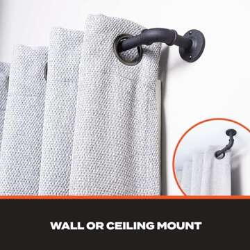 Sun Zero 3/4" Adjustable Blackout Curtain Rod, 36-66"