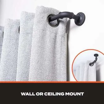 Sun Zero 3/4" Adjustable Blackout Curtain Rod, 36-66"