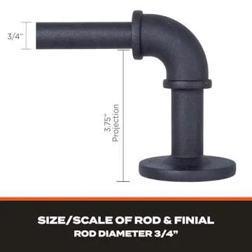 Sun Zero 3/4" Adjustable Blackout Curtain Rod, 36-66"