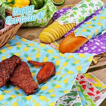 480Pcs Wax Paper Dry Waxed Deli Paper Sheets 12x12 inch Sandwich Wrap Paper Parchment Paper Burger Wrapper Food Wrapping Paper Food Basket Liner Wax Paper Sheets for Food Fiesta Mexican Party Favors