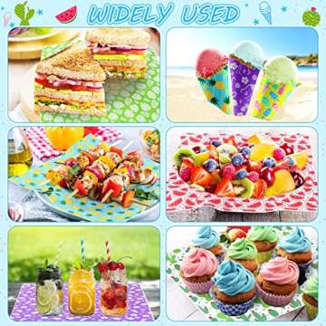 480Pcs Wax Paper Dry Waxed Deli Paper Sheets 12x12 inch Sandwich Wrap Paper Parchment Paper Burger Wrapper Food Wrapping Paper Food Basket Liner Wax Paper Sheets for Food Fiesta Mexican Party Favors