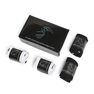 JIUMUWANG Womens Crew Socks Size 9-11, Anti-odour Striped Crew Socks, Wicking Moisture Performance Crew Socks (4 Pairs)