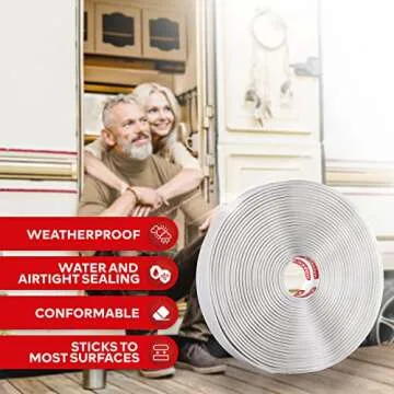 XFasten Butyl Sealing Tape - 30-Foot Waterproof RV Sealant Tape, Versatile Butyl Rubber