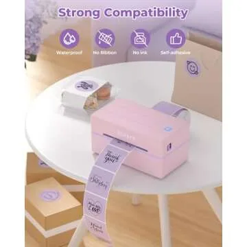 MUNBYN 2 Inch Purple Circle Thermal Labels for Printing