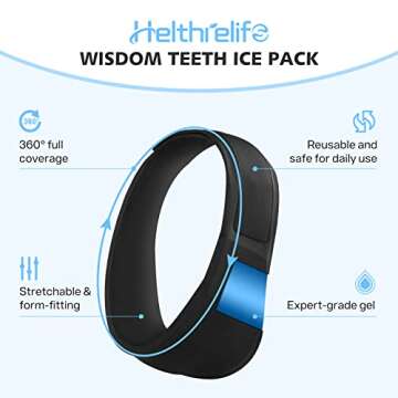 Helthrelife Face Ice Pack Wrap for Wisdom Teeth, Jaw Ice Pack Adjustable Hot and Cold Face Gel Wrap for TMJ, Jaw, Head and Chin, Headaches, Post Surgery Treatment